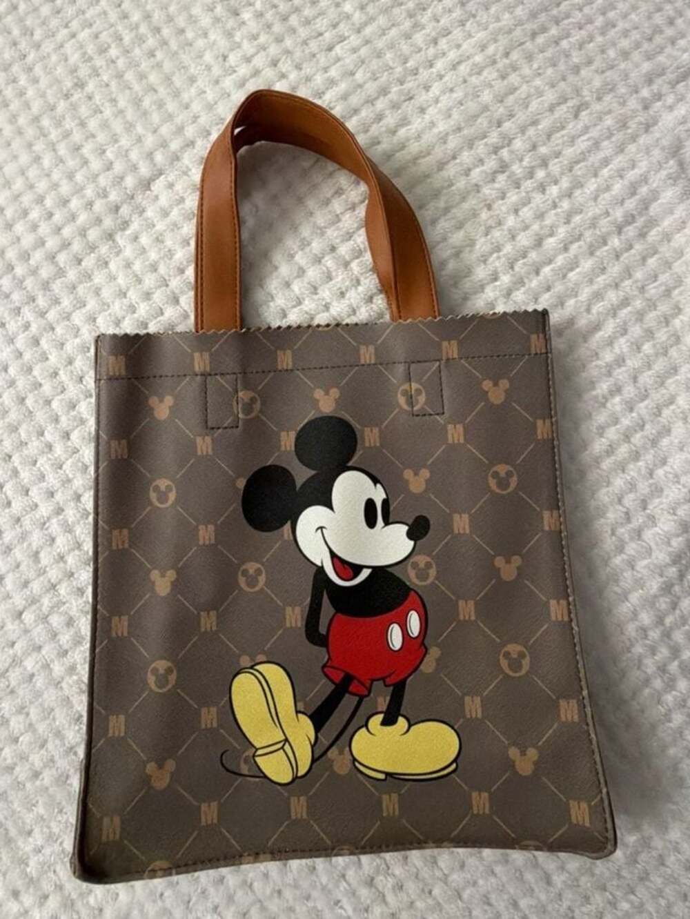 Disney Mickey Mouse Monogram Print Tote Bag
